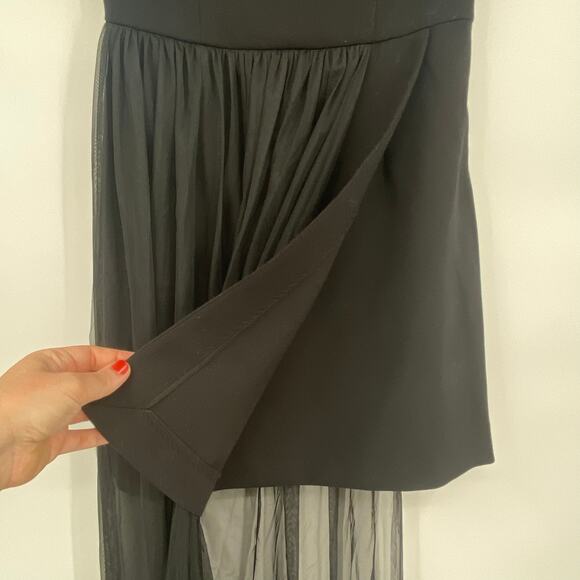 French Connection Women's Black Whisper Mini Dress With Tulle Size 4 NEW $158 - Picture 10 of 15